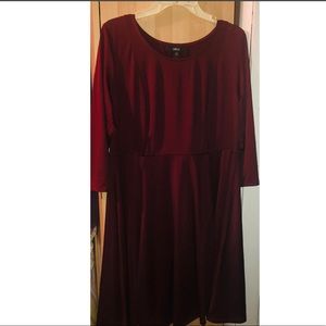 BNWOT - 3/4 Length Sleeve Burgundy Dress